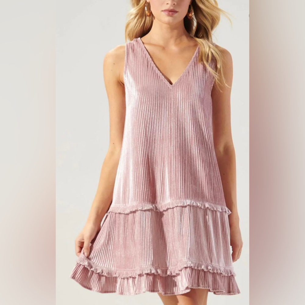 She + Sky Light Pink Sleeveless Mini Dress